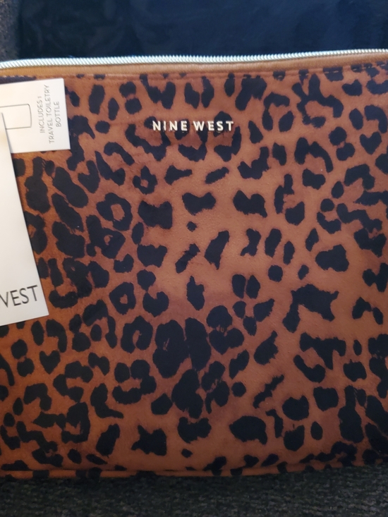 Nine West Handbags - Nine West Leopard Print Zip Pouch - Brown & Black